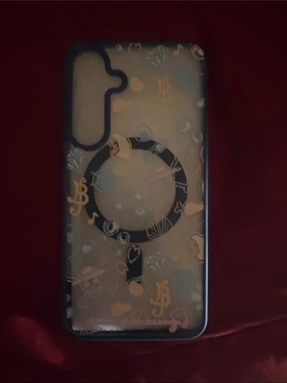 Samsung Clear Case with Black Ring and Gold Accents